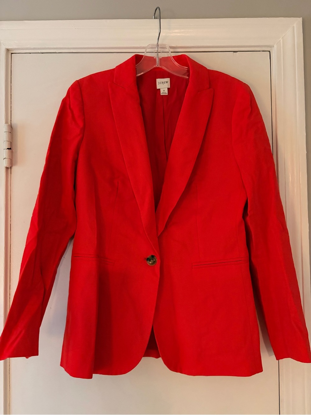 J. Crew Bold Red Single-Button Blazer